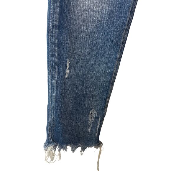Moussy Vintage Isko Blue Distressed Frayed Hem Skinny Jeans Size 27 - Picture 10 of 11